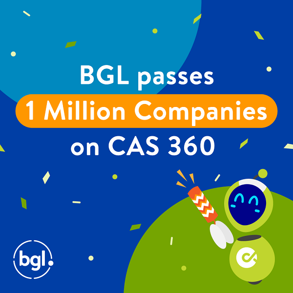 BGL passes 1 million companies on CAS 360 BGL passes 1 million companies on CAS 360